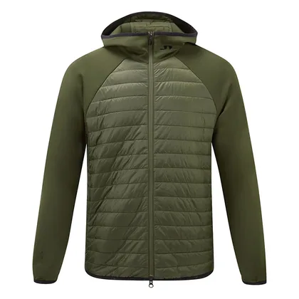 J.Lindeberg Hayden Quilt Hybrid Hooded Golf Wind Jacket Forest Green GMOW13076-M354