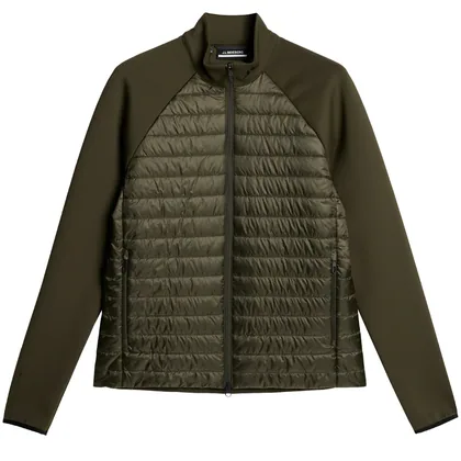 J.LINDEBERG HAYDEN QUILT HYBRID JACKET - FOREST GREEN