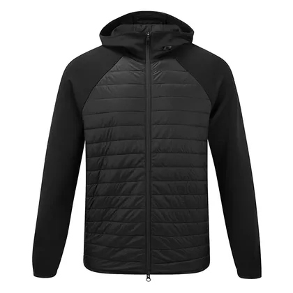 J.Lindeberg Heyden Quilt Hybrid Hooded Golf Wind Jacket Black GMOW16467-9999