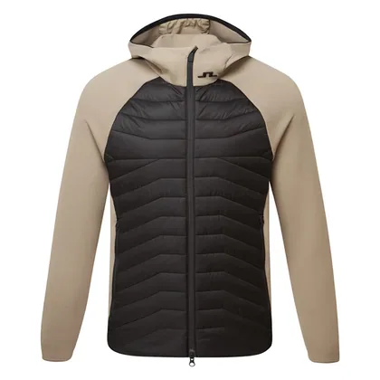 J.Lindeberg Heyden Quilt Hybrid Hooded Golf Wind Jacket Brindle BMOW16467-U144