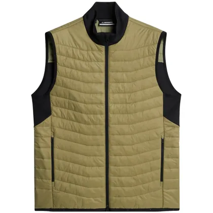 J.LINDEBERG HOLDEN QUILT HYBRID VEST - OIL GREEN