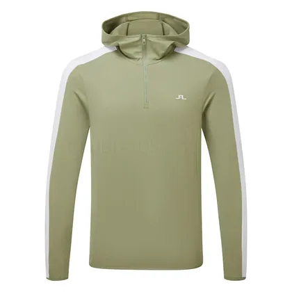 J.Lindeberg Tech 1/4 Zip Golf Hoodie Oil Green GMJS16863-M311