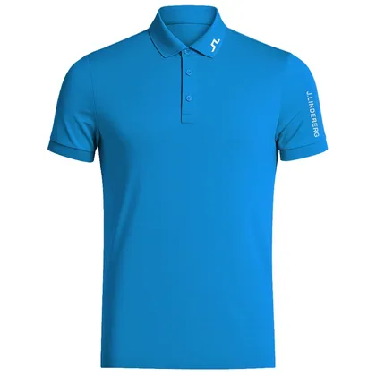 J.LINDEBERG TOUR TECH REG FIT GOLF POLO SHIRT - SONIC BLUE