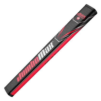 JUMBOMAX JUMBOFLAT™ 13" COUNTER BALANCE GOLF PUTTER GRIP - BLACK / RED