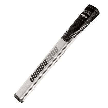 JUMBOMAX TAPERED PISTOL PRO GOLF PUTTER GRIP - WHITE / SILVER