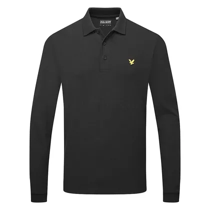 Lyle & Scott Core Long Sleeve Golf Polo Shirt Jet Black LP2560-Z865