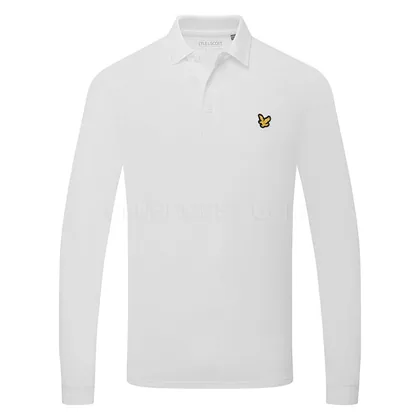 Lyle & Scott Core Long Sleeve Golf Polo Shirt White LP2560-626