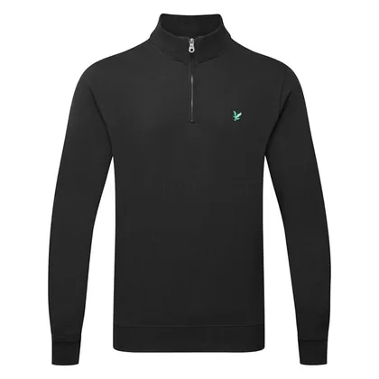 Lyle & Scott Green Eagle 1/4 Zip Golf Sweater Jet Black ML2038VOTG-Z865
