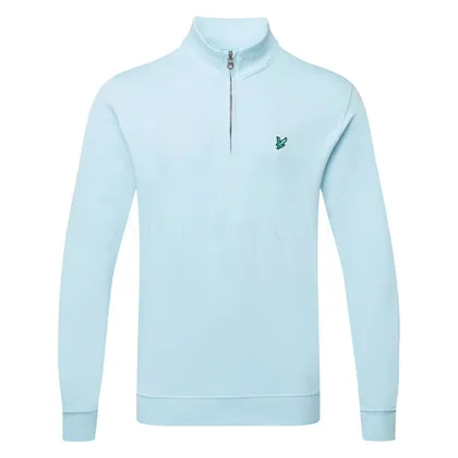 Lyle & Scott Green Eagle 1/4 Zip Golf Sweater Sea Breeze Blue ML2038VOTG-Y408