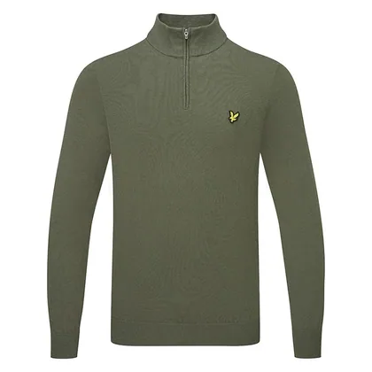 Lyle & Scott Knitted 1/4 Zip Golf Sweater Cactus Green KN2460-X65