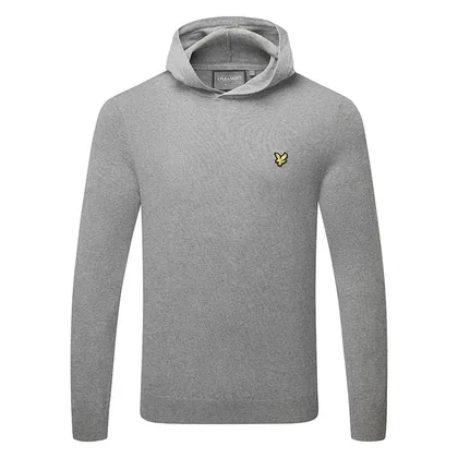 Lyle & Scott Knitted Golf Hoodie Mid Grey Marl KN2468-T28