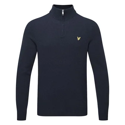 Lyle & Scott Lambswool 1/4 Zip Golf Sweater Dark Navy KN2291G-Z271