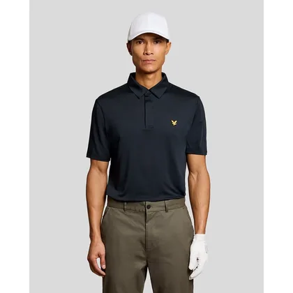 Lyle & Scott Men's Golf Concealed Placket Polo Shirt in Navy