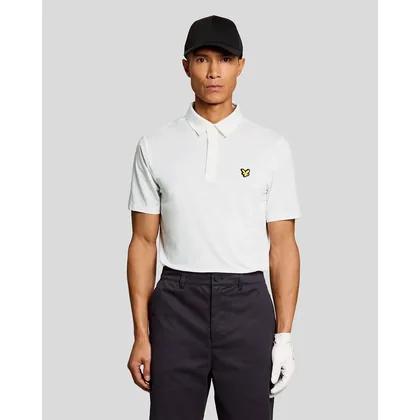 Lyle & Scott Men's Golf Concealed Placket Polo Shirt in White