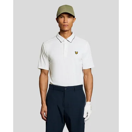 Lyle & Scott Men's Golf Contrast Collar Polo Shirt in White
