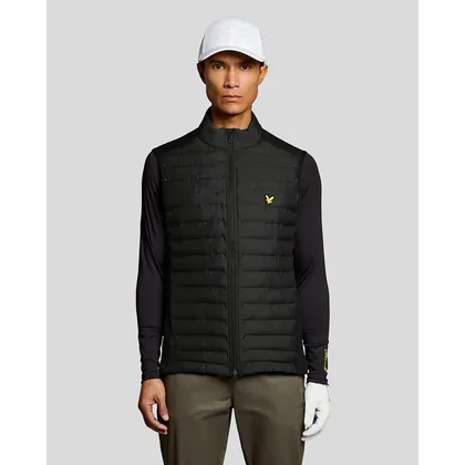 Lyle & Scott Men's Golf Hybrid Quilted Gilet in Black