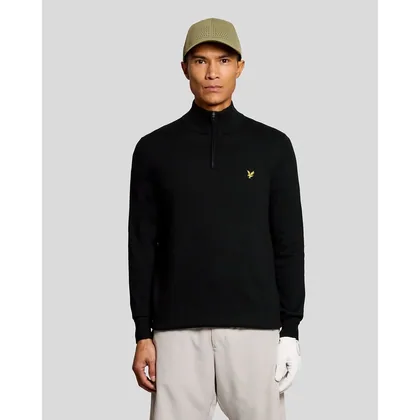 Lyle & Scott Men's Golf Performance 1/4 Zip Jumper in Black