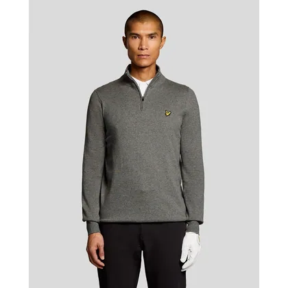 Lyle & Scott Men's Golf Performance 1/4 Zip Jumper in Grey