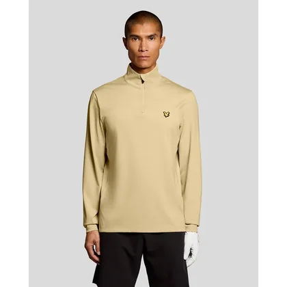 Lyle & Scott Men's Golf Performance 1/4 Zip Midlayer in Beige