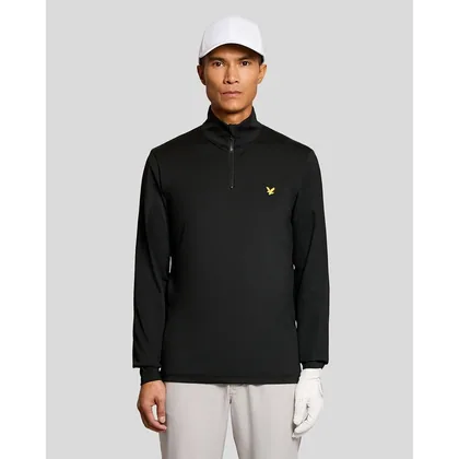 Lyle & Scott Men's Golf Performance 1/4 Zip Midlayer in Black