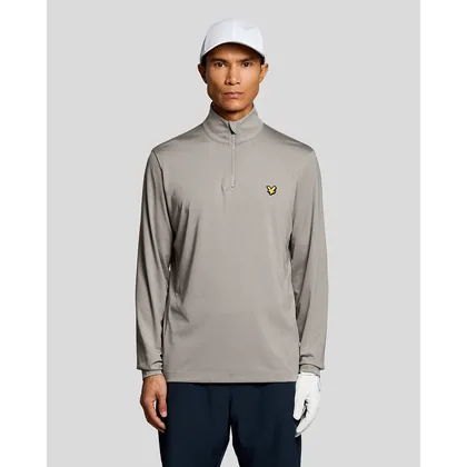 Lyle & Scott Men's Golf Performance 1/4 Zip Midlayer in Grey