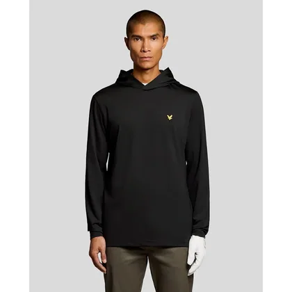 Lyle & Scott Men's Golf Performance Hooded Midlayer in Black