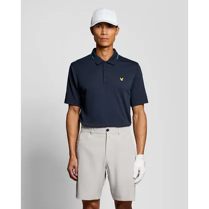 Lyle & Scott Men's Golf Tipped Technical Polo Shirt in Navy