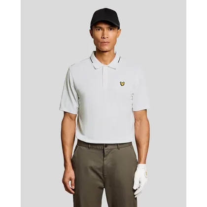 Lyle & Scott Men's Golf Tipped Technical Polo Shirt in White
