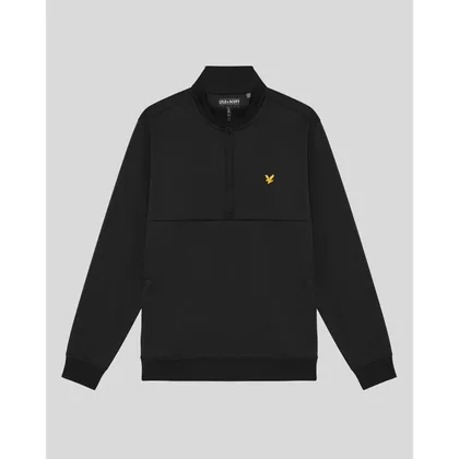 Lyle & Scott Men's Golf Windproof 1/2 Zip Midlayer in Black