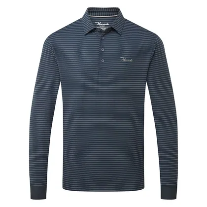 Macade Course Long Sleeve Golf Polo Shirt Blue MSW2658003