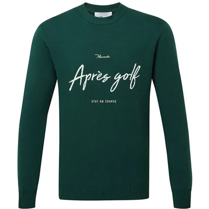 Macade Intarsia Knit Crewneck Golf Sweater Pine Green MSW2646916