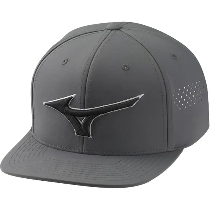 MIZUNO 2026 TOUR FLAT SNAPBACK GOLF CAP - DARK CHARCOAL