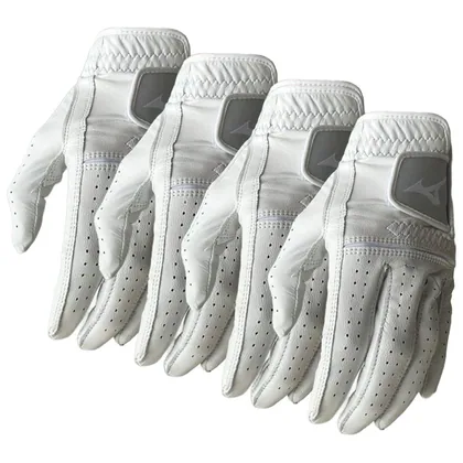 Mizuno Cabretta Leather Golf Glove (4 Pack) White (Right Handed Golfer)