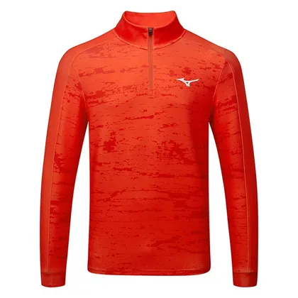Mizuno Saddier Sunrise 1/4 Zip Golf Sweater Bright Orange 52PPB007-68