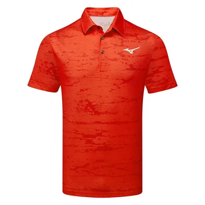Mizuno Saddier Sunrise Golf Polo Shirt Bright Orange 52PPB002-68