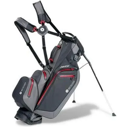 Motocaddy HydroFLEX Golf Trolley/Stand Bag - Charcoal/Red