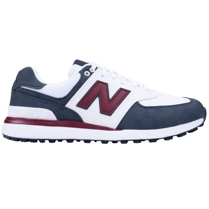 NEW BALANCE 574 GREENS V2 GOLF SHOES - WHITE / NAVY / RED