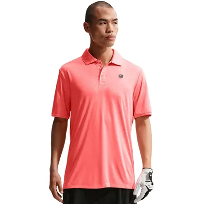 NIKE 2026 DRI-FIT PAR5 HEATHER GOLF POLO SHIRT - HOT LAVA