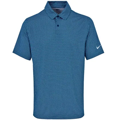 NIKE 2026 DRI-FIT VELOCITY FLORAL PRINT GOLF POLO SHIRT - WORK BLUE / COLLEGE NAVY