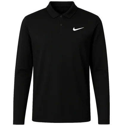 NIKE 2026 VELOCITY DRI-FIT LONG SLEEVE GOLF POLO SHIRT - BLACK