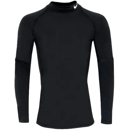 NIKE DRI-FIT LONG SLEEVE MOCK BASE LAYER - BLACK
