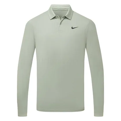 Nike Dri-FIT Velocity Solid Long Sleeve Golf Polo Shirt Jade Horizon/Black IB0239-370