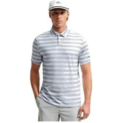 Nike Dri-Fit Velocity Stripe Golf Polo Shirt - White/Black