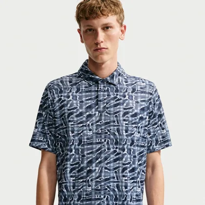 Nike Par Men's Dri-FIT Tartan Camo Print Golf Polo - Blue