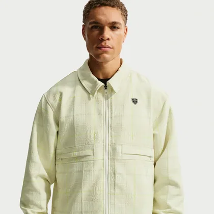 Nike Tartan Men's Loose Golf Jacket - White - Polyester/Elastane