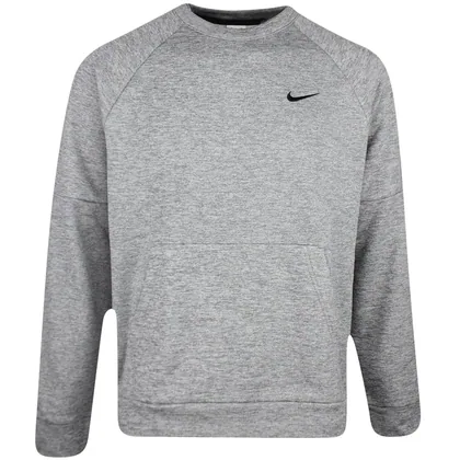 NIKE THERMA-FIT FITNESS CREW NECK GOLF SWEATER - GREY