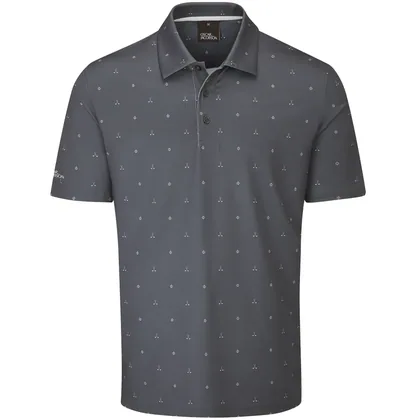 OSCAR JACOBSON 2026 BURROWS GOLF POLO SHIRT - PEWTER