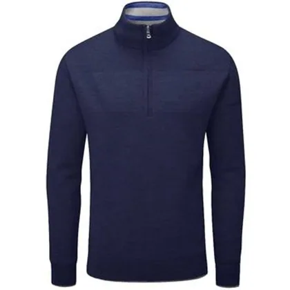Oscar Jacobson Anders Lined Golf Sweater - Navy