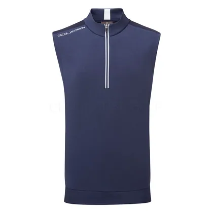 Oscar Jacobson Drew 1/4 Zip Golf Vest Navy OJTS0350