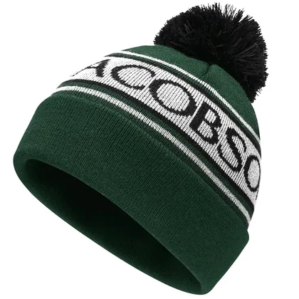 OSCAR JACOBSON GILLIES KNITTED HAT - BLACK / PINE NEEDLE